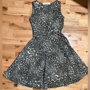 Zara Knit Leopard Print Skater Dress – Size Small